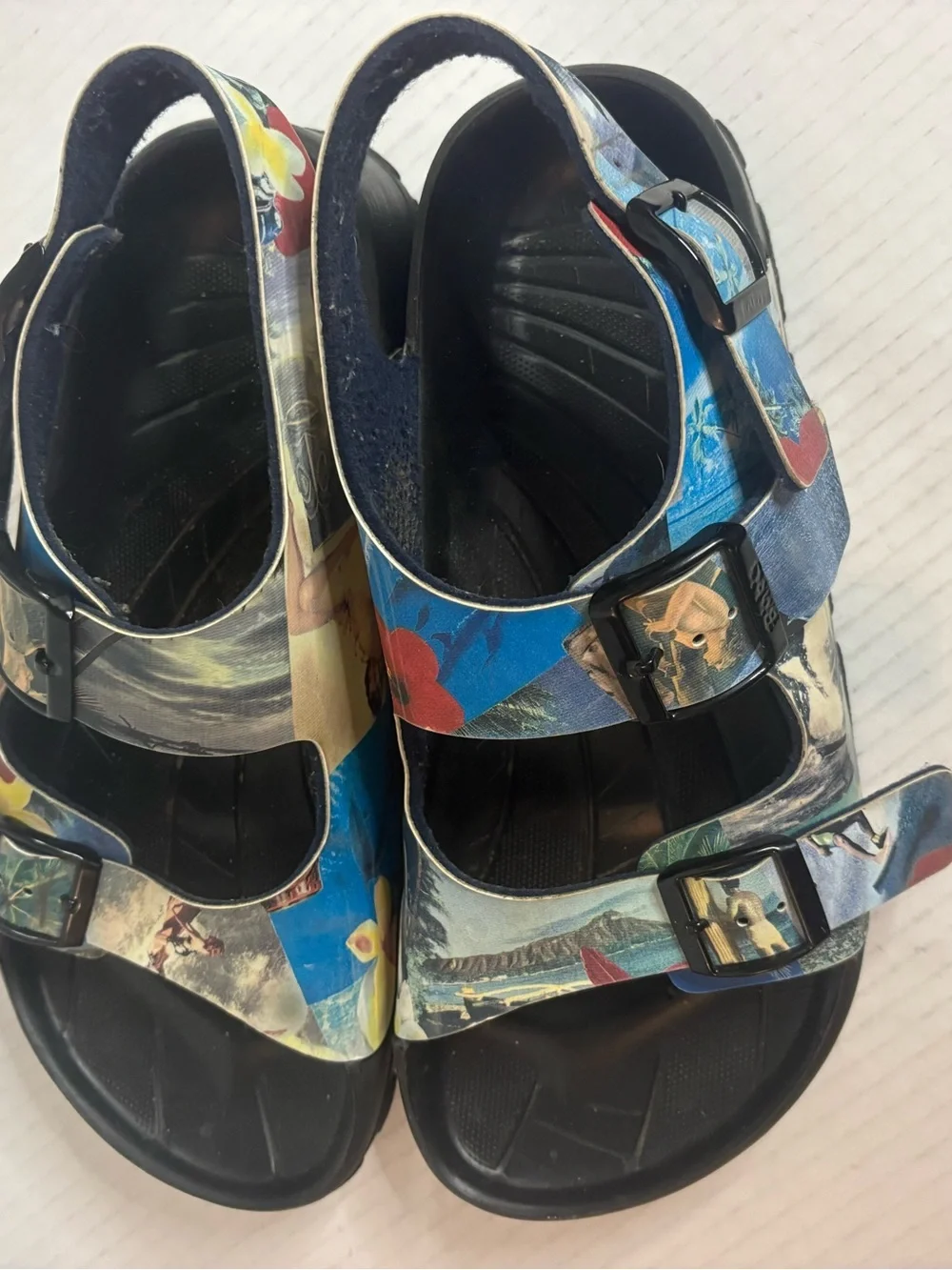 Tropical Pin Up Girl Birkenstock Birkies  Womens Size 8.5